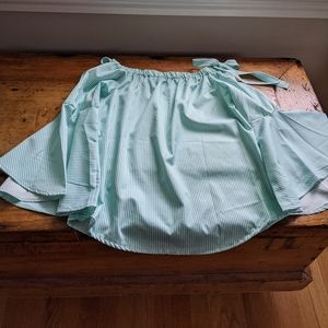 Girls bell sleeve striped blouse